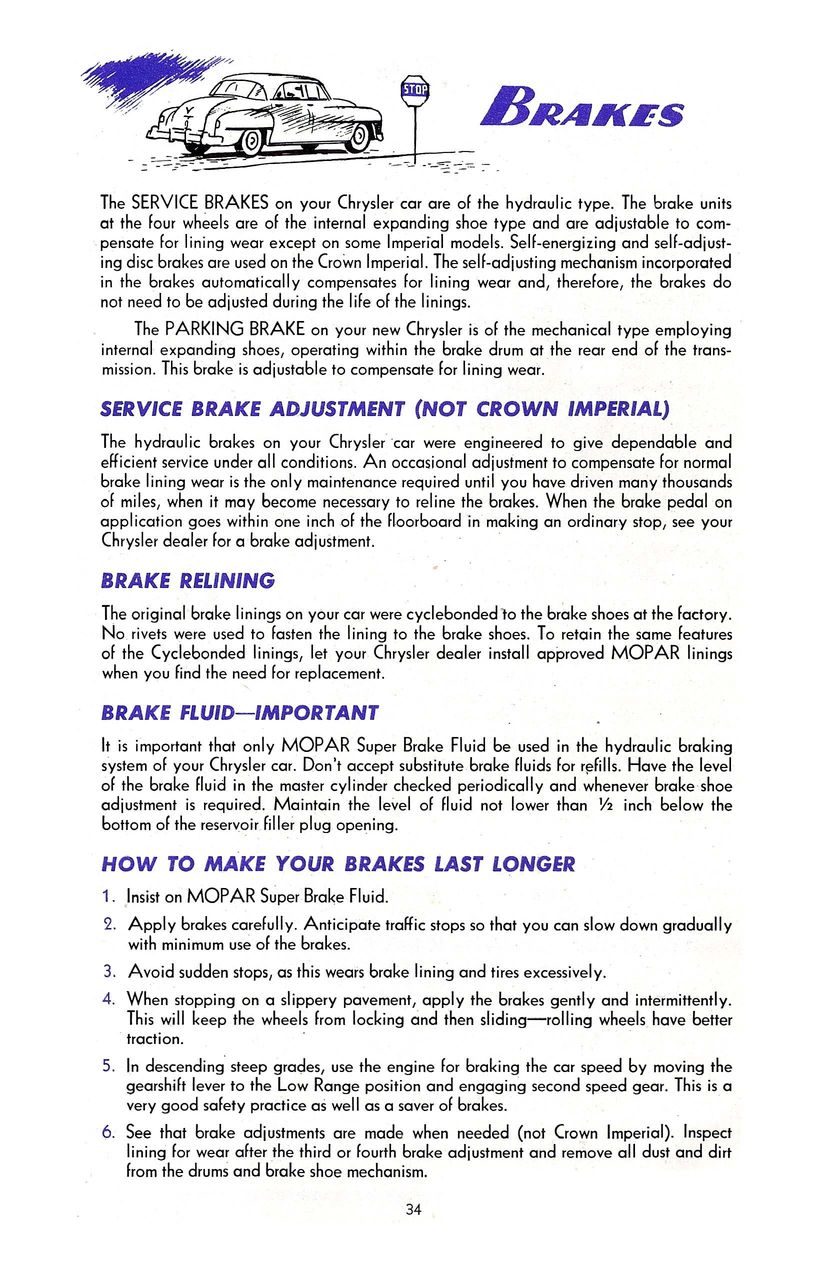1952 Chrysler Owners Manual Page 22